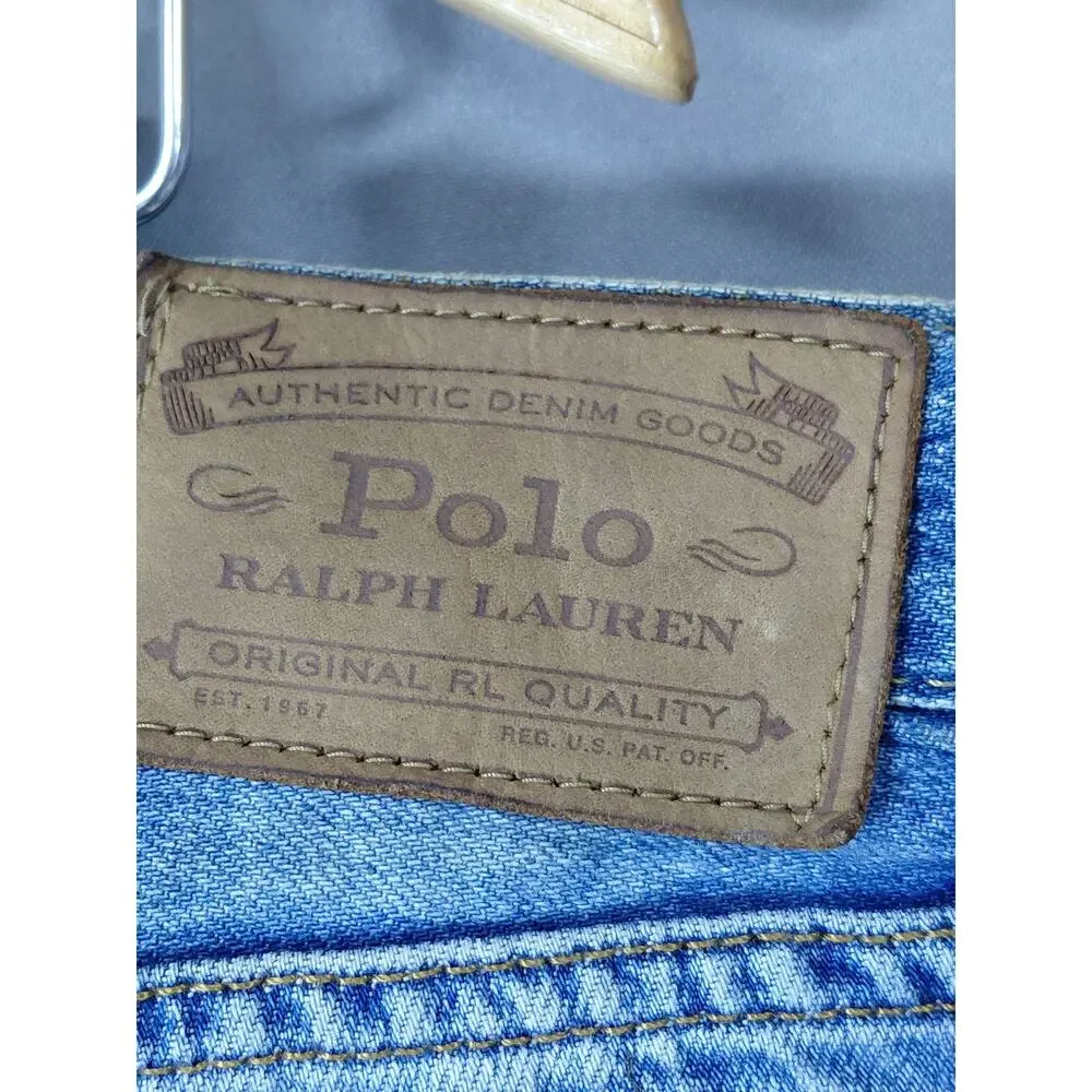 6IP9 Vintage Polo Ralph Lauren Stretch Training Jeans Men Straight Size 38X30